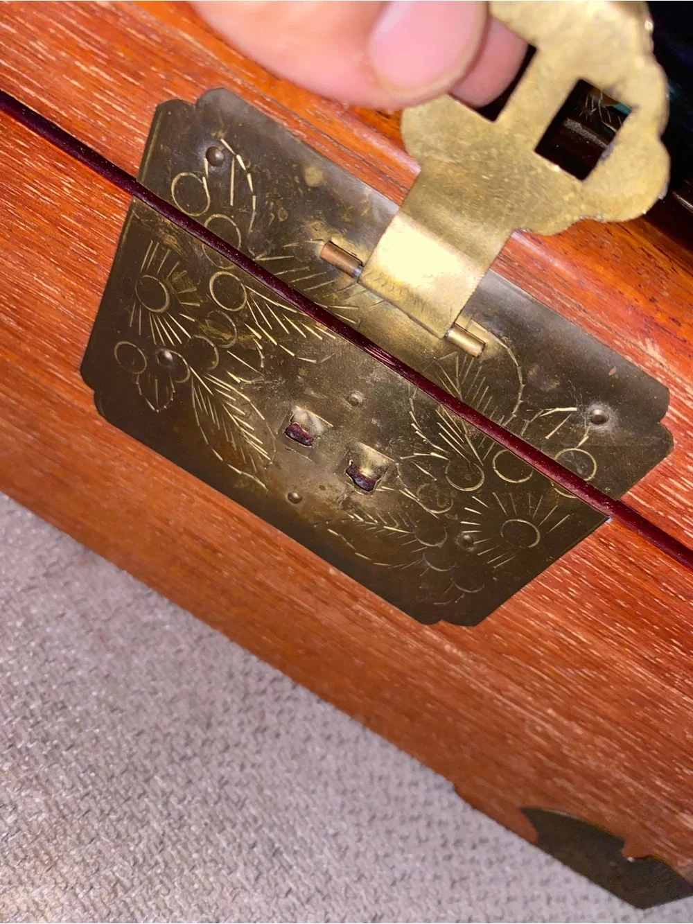 8 Other Reasons Wooden Jewelry Box with Turquoise Accent and Brass Hardware
